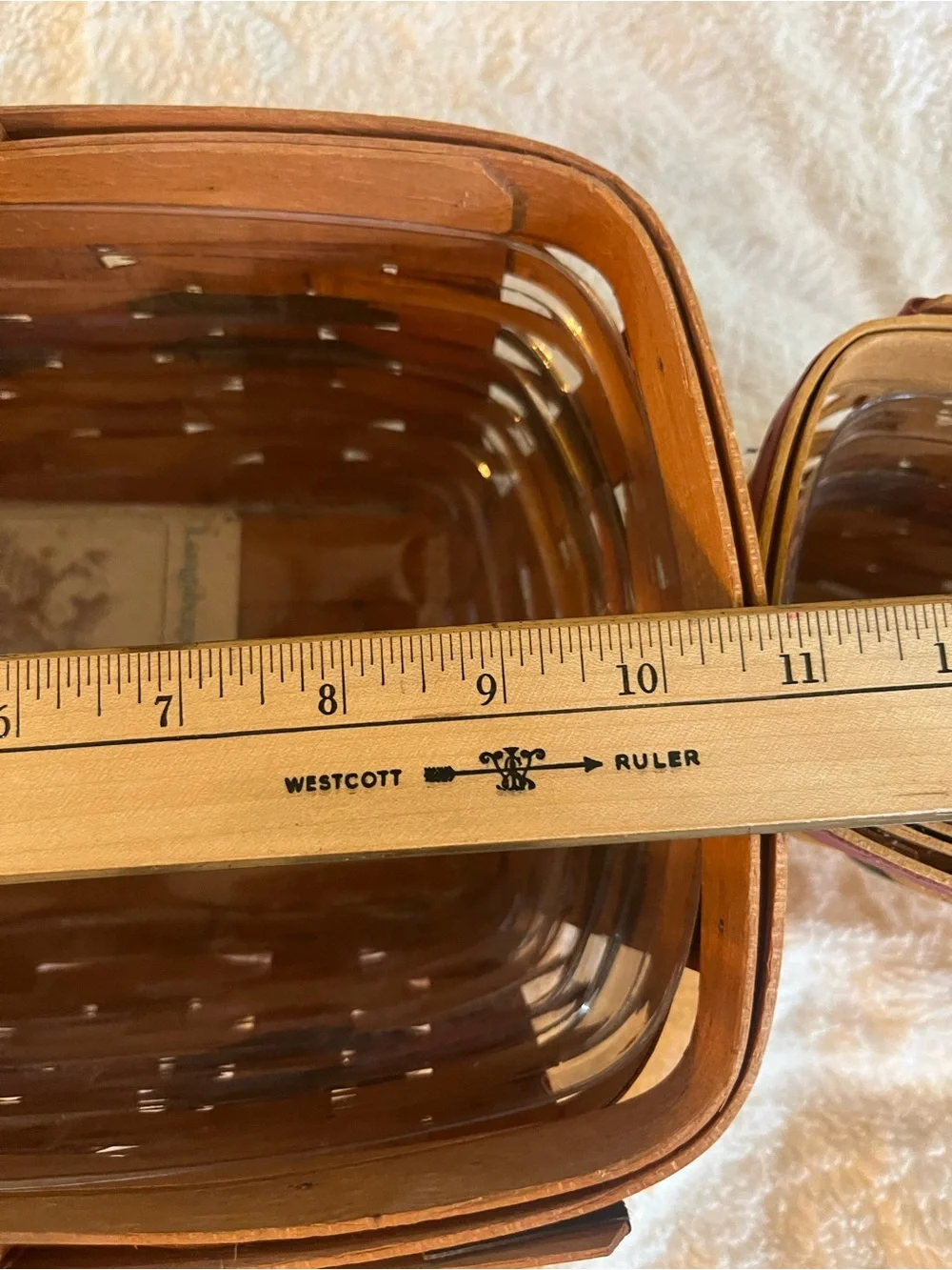 Longaberger Handwoven Two-Piece Basket Set in Natural Wood